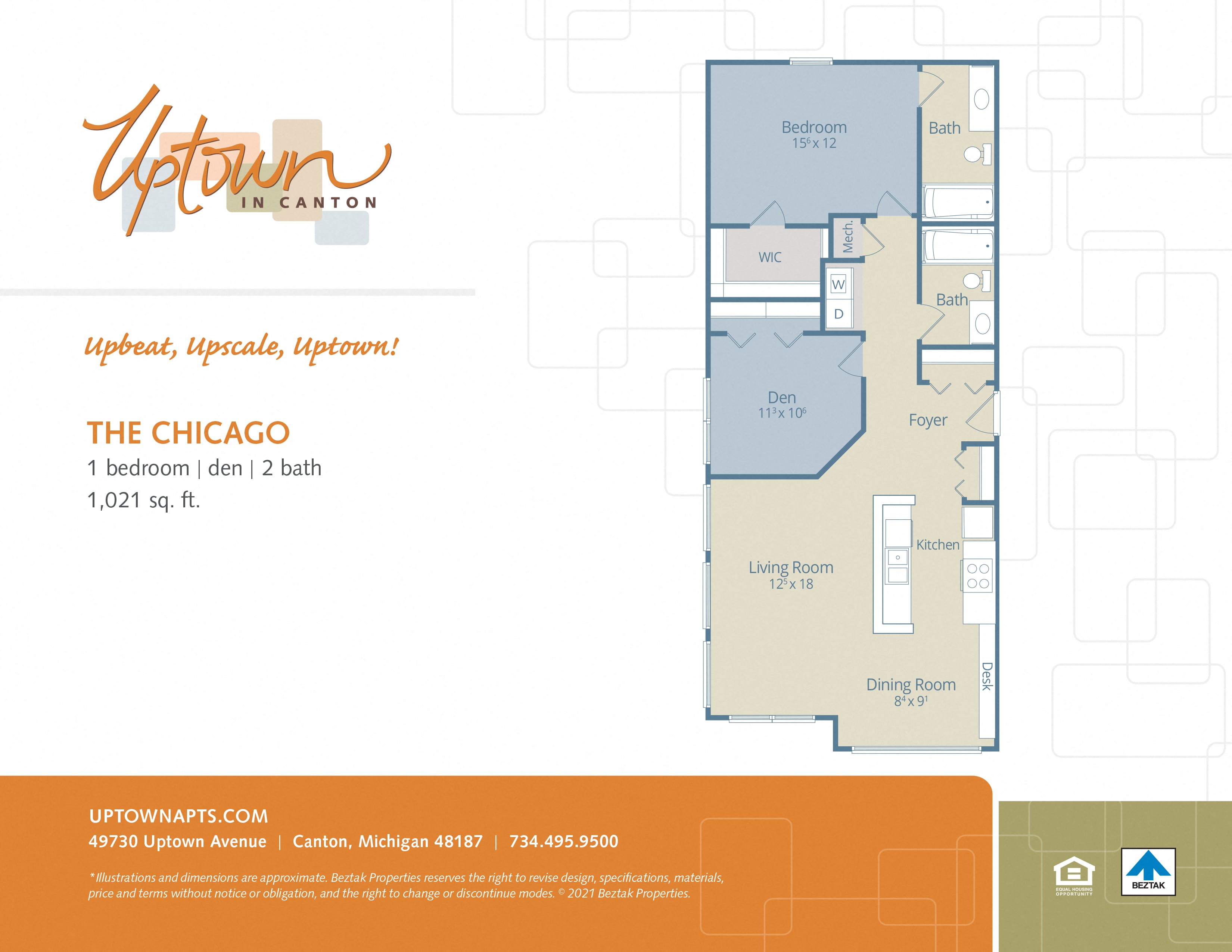 The Chicago - With Den floor plan
